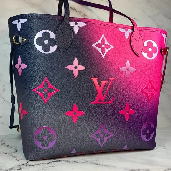 ❌❌ Louis Vuitton Midnight Fuschia Neverfull MM Monogram purple/pink shoulder bag - Picture 2 of 12